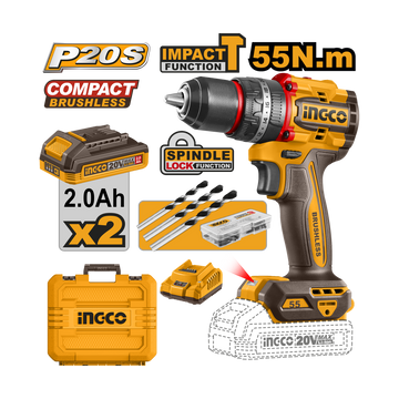 Ingco 20V 55Nm Drill Kit