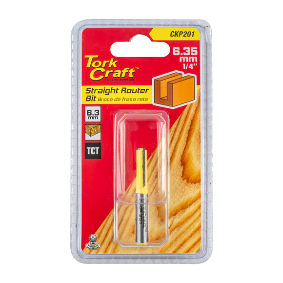 Image of a Tork Craft Router Bit Straight 1/4' (6.35mm)