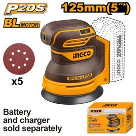 Ingco 20V Orbital Sander 125Mm