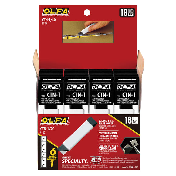 Image of a Olfa Carton Cutter With Snap Off Blade 40Pc Display Box