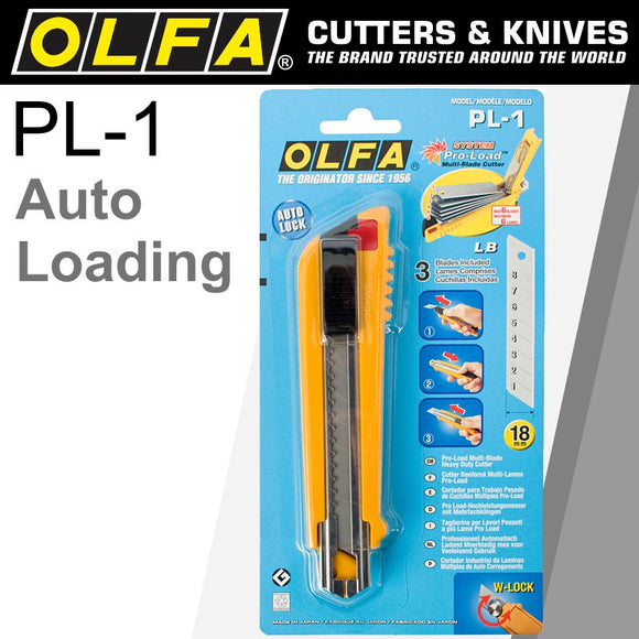 Image of a Olfa Professional Pro Load Heavy Duty Cutter 18mm Blades Auto Re Load