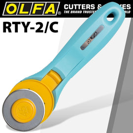Image of a Olfa Rotary Splash Cutter 45mm Blade R/L Handed Light Blue Aqua