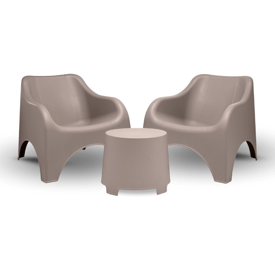 Image of a ECONOFURN  Cloud 2 Seater & Table Patio Set - Taupe 1