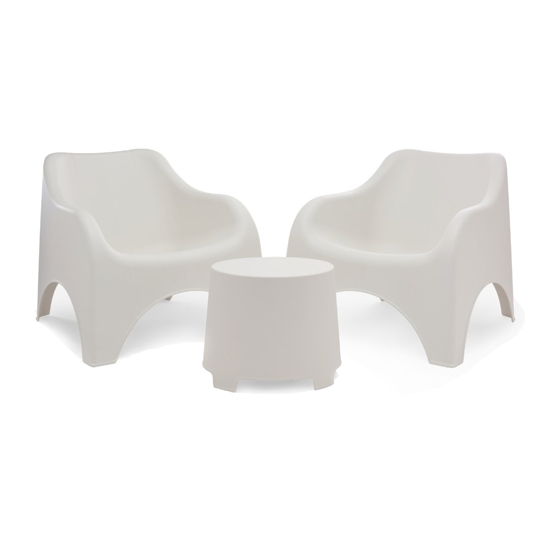 Image of a ECONOFURN Cloud 2 Seater & Table Patio Set - White 1