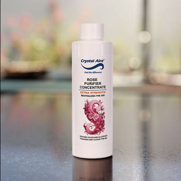 Image of a Crystal Aire 200ml Rose Air Purifier Concentrate out of packaging