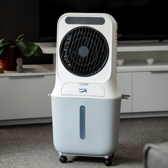 Image of a Crystal Aire 25L Sterilization Air Cooler out of packaging