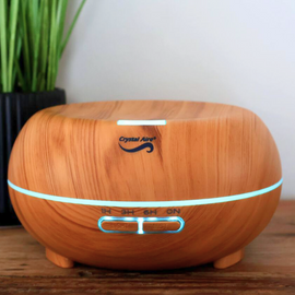 Image of a Crystal Aire Bean LED Ultrasonic Aroma Diffuser 300mlLight Wood out of packaging