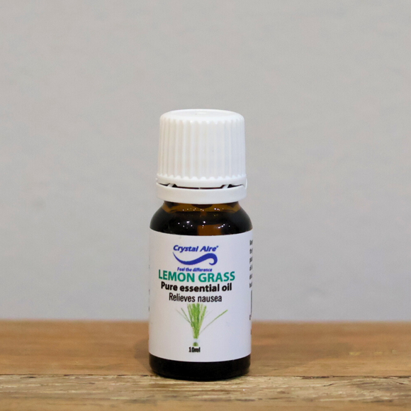 Image of a Crystal Aire Lemongrass 10ml Essential Oil out of packaging