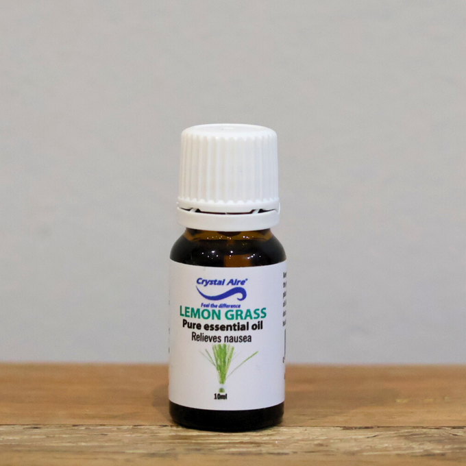 Image of a Crystal Aire Lemongrass 10ml Essential Oil out of packaging
