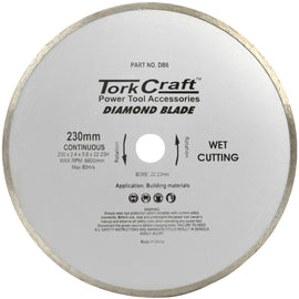 Image of a Tork Craft Diamond Blade 230mm Continuous Rim