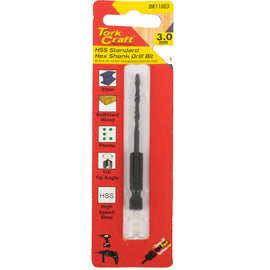 Image of a Tork Craft Drill Bit HSS Standard 3.0mm Hex Shank 