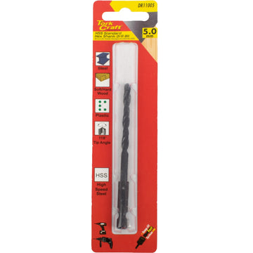 Image of a Tork Craft Drill Bit HSS Standard 5.0mm Hex Shank 