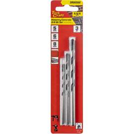 Image of a Tork Craft Drill Bit Masonry/Concrete 3pc Set 5-6-8mm