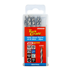 Image of a Tork Craft Drill Bit Precision-max Step Point 5.0mm HSS 10 Pack
