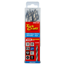 Image of a Tork Craft Drill Bit Precision-max Step Point 13.0mm HSS Dril 5 Pack
