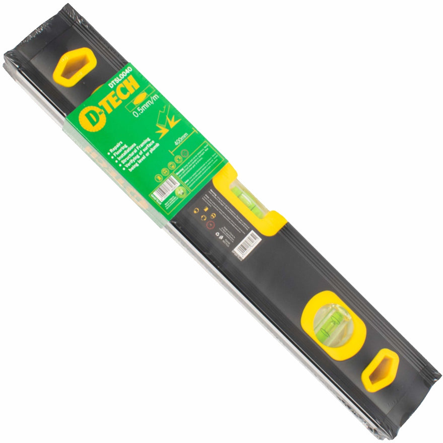 Image of a SPIRIT LEVEL BEAM 400MM X 1.6MM 3 X VIAL 0.5MM ACCUR. ALUM.