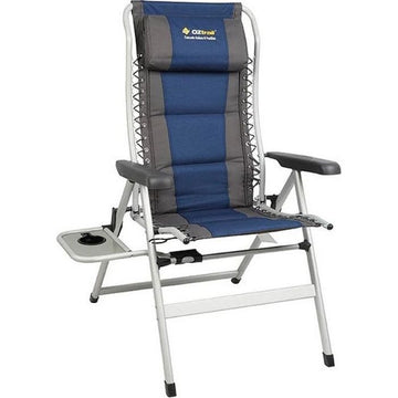 image of OZtrail Cascade 8 Position Arm Chair with Side Table-160kg