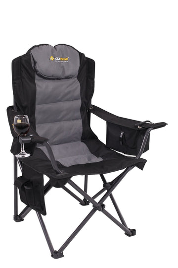 image of OZtrail Big Boy Arm Chair Black 220kg