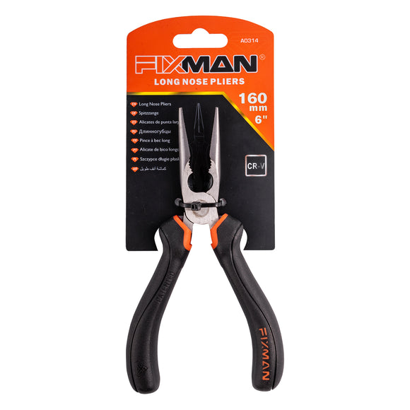 Image of a FIXMAN INDUSTRIAL LONG NOSE PLIERS 6'/160MM