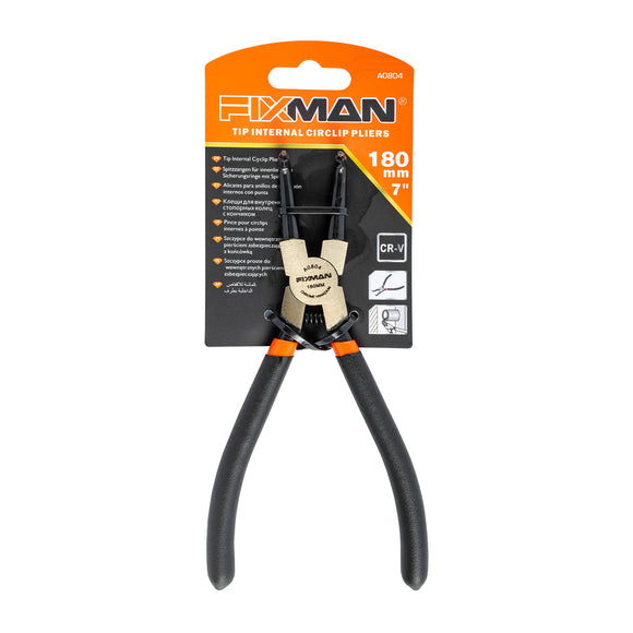 Image of a FIXMAN INTERNAL CIRCLIP PLIERS 7'/180MM X 90 DEG