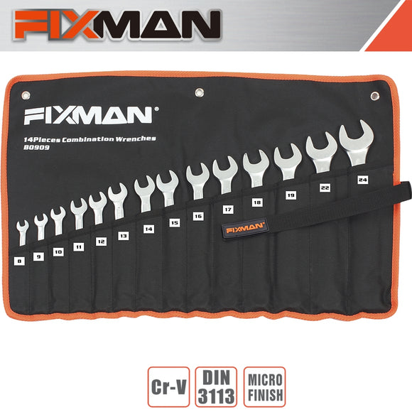 Image of a FIXMAN 14PCS COMBINATION SPANNER SET 8MM - 24MM
