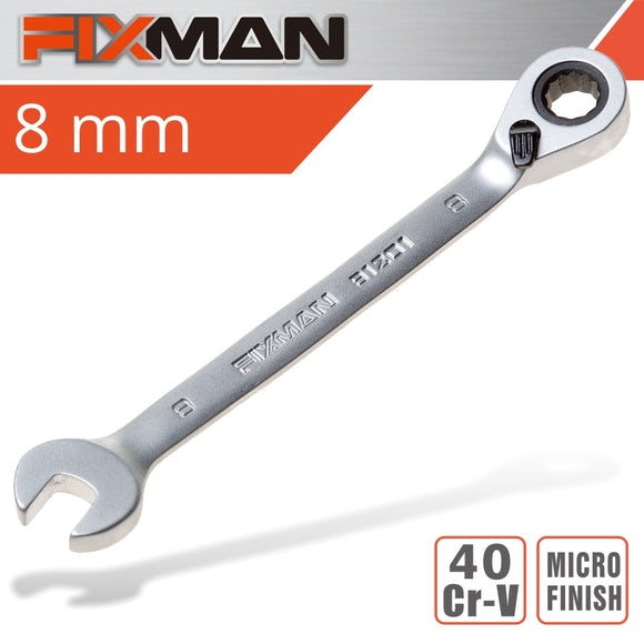 Image of a FIXMAN REVERSIBLE COMBINATION RATCHETING WRENCH 8MM
