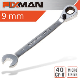 Image of a FIXMAN REVERSIBLE COMBINATION RATCHETING WRENCH 9MM