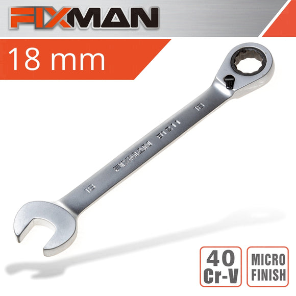 Image of a FIXMAN REVERSIBLE COMBINATION RATCHETING WRENCH 18MM