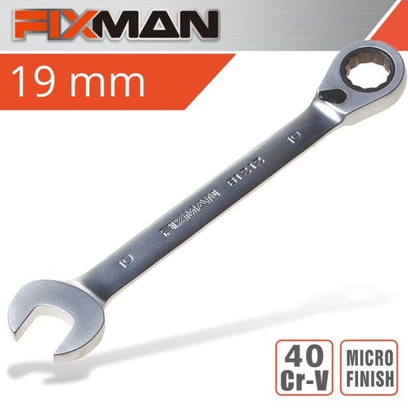 Image of a FIXMAN REVERSIBLE COMBINATION RATCHETING WRENCH 19MM