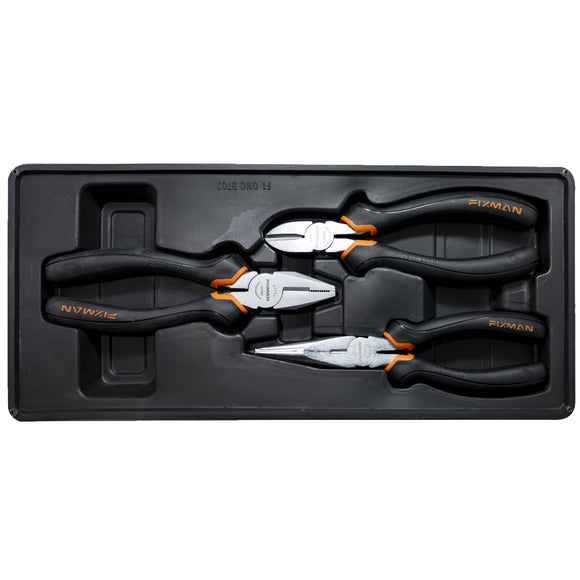 Image of a FIXMAN 3-PC PLIERS SET (COMBINATION 8'NCUTTING 7.5' LONG NOSE 8')