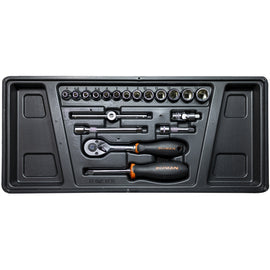 Image of a FIXMAN TRAY 19 PIECE 1/4' DRIVE SOCKETS AND ACCESSORIES