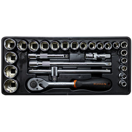 Image of a FIXMAN TRAY 26 PIECE 1/2' DRIVE SOCKETS AND ACCESSORIES