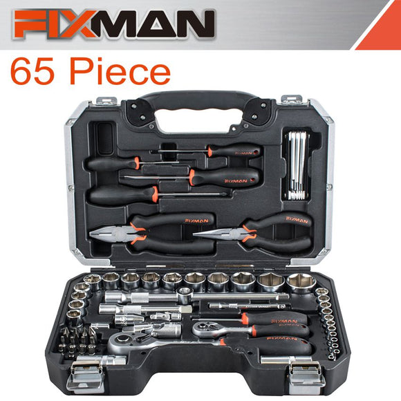 Image of a FIXMAN 65 PIECE 1/4' & 1/2' DRIVE SOCKET TOOL SET