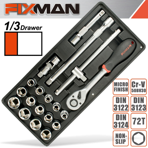 Image of a FIXMAN 19-PC 1/2' DR.SOCKETS & ACCESSORIES