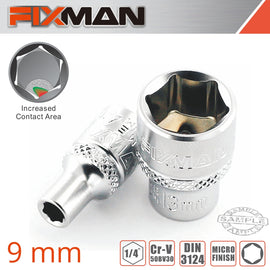 Image of a FIXMAN 1/4' DRIVE HEX SOCKET 9MM