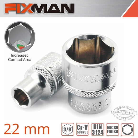 Image of a FIXMAN 3/8' DRIVE HEX SOCKET 22MM