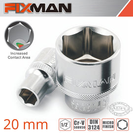 Image of a FIXMAN 1/2' DRIVE HEX SOCKET 20MM X 27.8MM