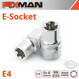 Image of a FIXMAN 1/4' DRIVE E-SOCKET 6 POINT E4