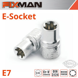 Image of a FIXMAN 1/4' DRIVE E-SOCKET 6 POINT E7