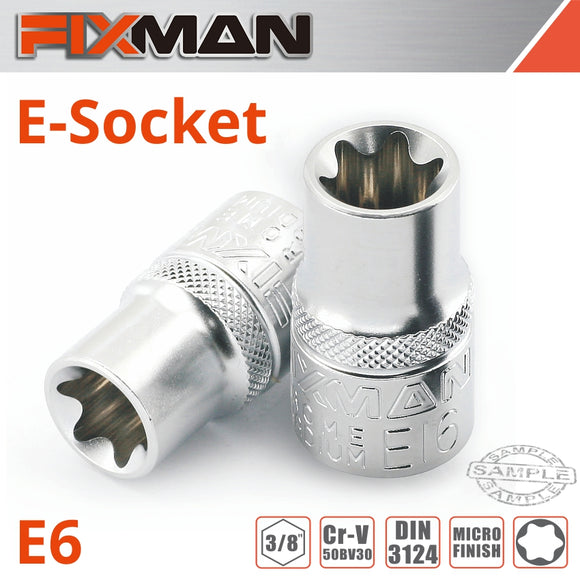 Image of a FIXMAN 3/8' DRIVE E-SOCKET 6 POINT E6