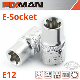 Image of a FIXMAN 3/8' DRIVE E-SOCKET 6 POINT E12