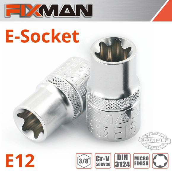 Image of a FIXMAN 3/8' DRIVE E-SOCKET 6 POINT E12