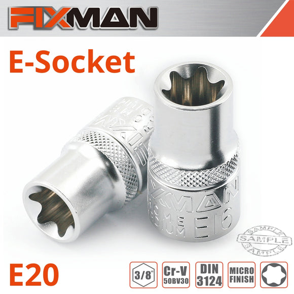 Image of a FIXMAN 3/8' DRIVE E-SOCKET 6 POINT E20