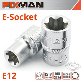 Image of a FIXMAN 1/2' DRIVE E-SOCKET 6 POINT E12