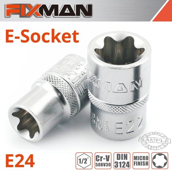 Image of a FIXMAN 1/2' DRIVE E-SOCKET 6 POINT E24
