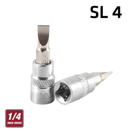 Image of a FIXMAN 1/4' DR.BIT SOCKET SL4 SLOTTED SCREWDRIVER BIT