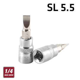 Image of a FIXMAN 1/4' DR.BIT SOCKET SL5.5 SLOTTED SCREWDRIVER BIT