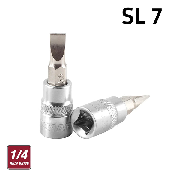 Image of a FIXMAN 1/4' DR.BIT SOCKET SL7 SLOTTED SCREWDRIVER BIT