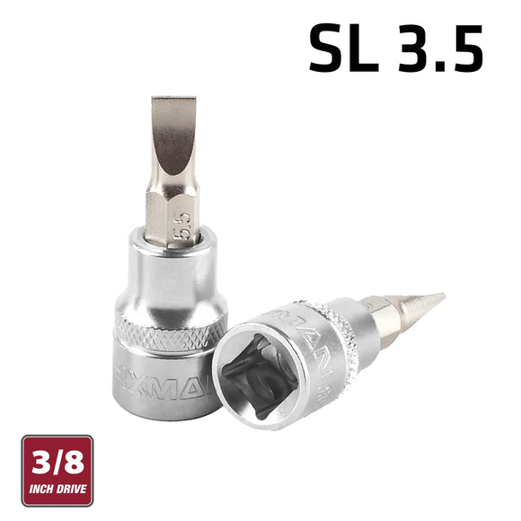 Image of a FIXMAN 3/8' DR.BIT SOCKET SL3.5 SLOTTED SCREWDRIVER BIT