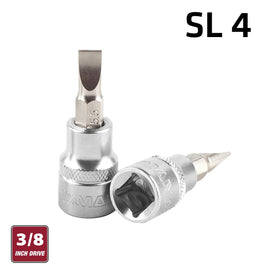 Image of a FIXMAN 3/8' DR.BIT SOCKET SL4 SLOTTED SCREWDRIVER BIT
